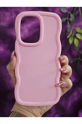 Magic Ring Redmi Note 12 PRO 5G Uyumlu Yumuşak Dokulu Dalga Kenarlı Pudra Pembe Kılıf