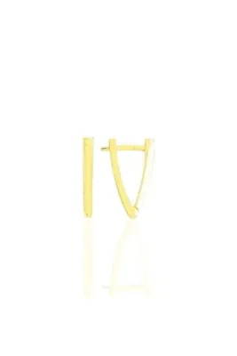 Söğütlü Silver Gümüş Altın Yaldızlı 16 Mm Tasarım Üçgen Küpe Sgtl11489gold