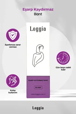 Loggia Eşarp Şal Kaydırmaz Özel Bant 50 Adet - Sabitleme Bandı Çift Taraflı Sabitleyici