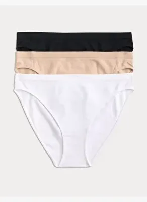 Marks & Spencer 3'lü Dikişsiz High Leg Kesim Külot