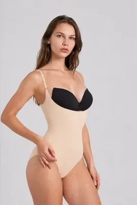 Melbes Lazer Kesim Göğüs Altı Agraflı Body Korse | Toparlayıcı Etki