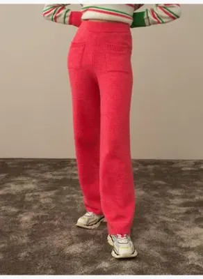 Xint Pembe Lüks Pamuk Dokulu Regular Fit Pantolon