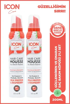 ICON Care ICON SAÇ BAKIM KÖPÜĞÜ MILK PROTEIN & RASPBERRY 2'Lİ SET