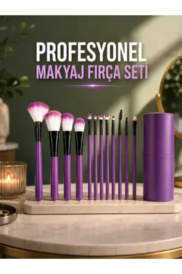 Lisinya 12 Parça Makyaj Fırça Seti – Profesyonel ve Günlük Kullanıma Uygun -