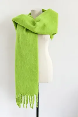 Frelyn Yeşil Yumuşak Dokulu Kadın Atkı Şal Omuz Şalı 50 cm x 190 cm