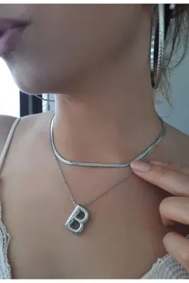 Cey's fashion Kararmaz Gümüş Renk Balon Harfli Kolye ( sadece harfli kolye )
