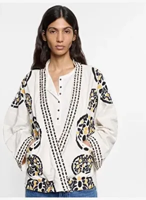Parfois Kadın %100 Pamuklu Nakışlı Kimono