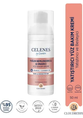 Celenes By Sweden Yoğun Nemlendirici ve Yatıştırıcı Cloudberry Yüz Kremi Kuru ve Hassas Ciltler 50 ml