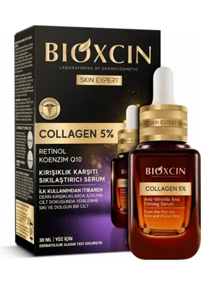Esplendor Bioxcin Collagen Serum 5% – Kırışıklık Karşıtı ve Sıkılaştırıcı Yüz Serumu – Retinol, Koenzim Q10 ve Lipozom Teknolojili – 30 ml