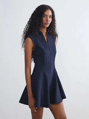 LCW Vision V Yaka Peplum Mini Elbise