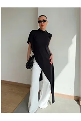 blck & premium Asimetrik Ambra Sereni Tasarım Bluz / Elbise İtalyan Trends - DO4563343