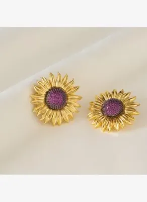 Damla Kalender SUNFLOWER RED EARRINGS
