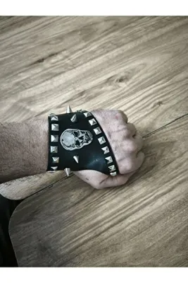 çelik belt vintega Çivili Kuru kafalı bileklik