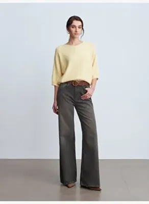 Dilvin 72112 %100 Pamuk Wide Leg Jean