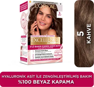 L'Oréal Paris Excellence Creme Nude Renkler Saç Boyası 5UR Nude Kızıl, 1 Adet