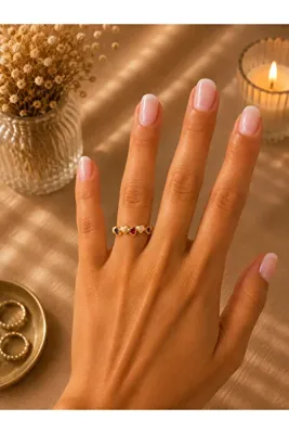 xUPING Renkli Kalp Taşlı Gold Renk Sıralı Kalp Model Zarif Minimal Şık Kadın Yüzük 💕✨