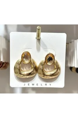 JEWELRY ZRA MODEL GOLD ÇELİK KÜPE