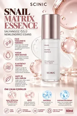 SCINIC Snail Matrix Salyangoz Özlü Nemlendirici Esans 50 ml