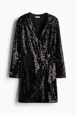 H&M Sequined wrap dress
