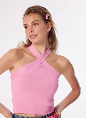 Barbie Pembe Kadın V Yaka Bluz BRB4SL-BLZ6062