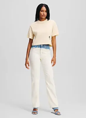 Karl Lagerfeld Jeans Beyaz Kadın Pamuklu Denim Pantolon A2W10035
