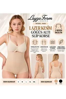 Layza Form Göğüs Altı Lazer Kesim Askılı Korse