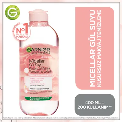 Garnier Makyaj Temizleme Suyu Gül Suyu Micellar 400 ml
