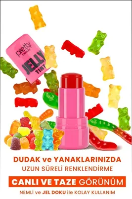 Pretty Beauty Jelly Tint Doğal Görünüm Dudak ve Yanak Renklendirici Allık