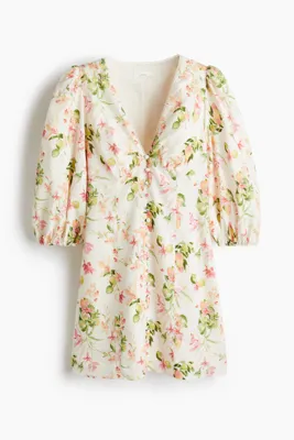 H&M Keten Karışımlı Elbise