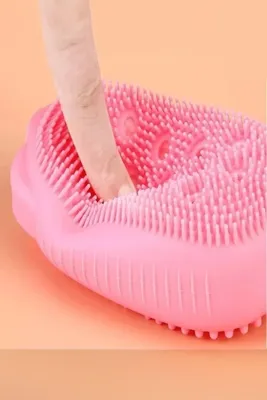 thentech Silikon Sünger Banyo Kesesi Fırçalı Kolay Köpüren Silikon Sünger