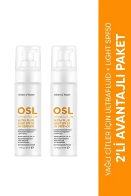 Osl - Omega Skin Lab Ultra Fluid Light 2'li Set SPF50 UV Defence I Yağlı Ciltler İçin Güneş Koruyucu Krem 2'li Set 50 ml