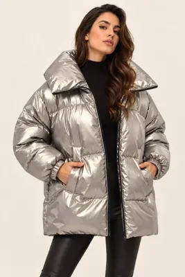 Top Step METALİK (GÜMÜŞ) PUFFER MONT
