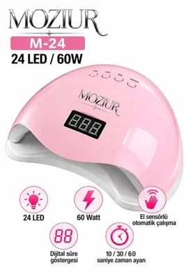 Moziur M-24 UV LED Kalıcı Oje ve Protez Tırnak Jel Kurutucu 60W