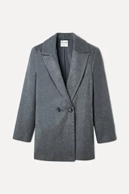 Mudo Kadın Antrasit Yün Karışımlı Oversize Blazer Ceket