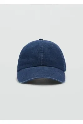 MANGO Woman Vizörlü denim kasket şapka