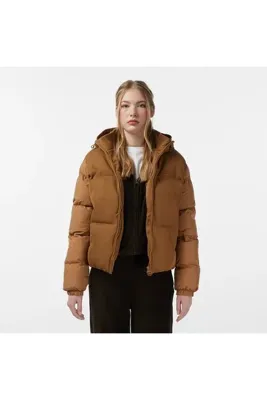 Lacoste Kadın Kapüşonlu Açık Kahverengi Mont