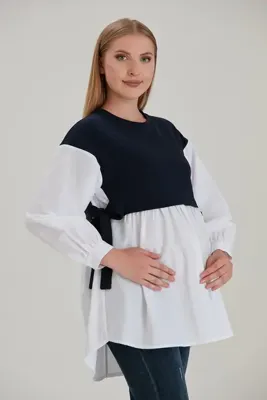 Entarim Hamile Tunik Düz Rejenere
