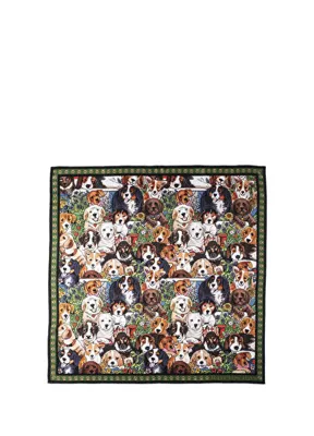 Halcyon Days Dogs Leave Pawprints Silk Scarf Kadın Eşarp