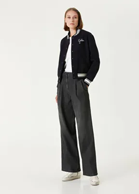 Golden Goose Journey Siyah Wide Leg Jean Pantolon