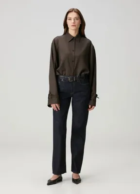 Toteme Lacivert Straight Leg Jean Pantolon