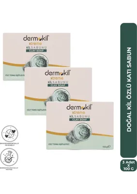 Dermokil Doğal Kil Özlü Katı Sabun 100 g x 3 Adet