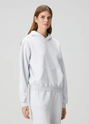 Skims Classic Gri Kapüşonlu Sweatshirt