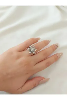 bijoux uniques kar tanesi çelik stres yüzüğü parmağa göre ayalanabilir