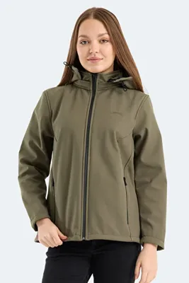 Slazenger HEAT CONTROL Kadın Çıkarılabilir Kapüşonlu Haki Mont & Kaban