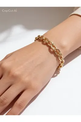 Genel Markalar Xuping 316L çelik gold dövme dokulu doç zincir kadın bileklik
