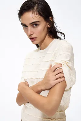 H&M Fırfırlı Triko Üst