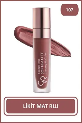 Golden Rose Soft & Matte Creamy Lipcolor No: 107 - Kurutmayan Yumuşak Mat Likit Ruj