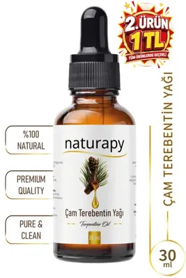 Naturapy Çam Terebentin Yağı (Turpentine Oil) Uçucu Yağ 30 ml Damlalıklı Cam Şişe