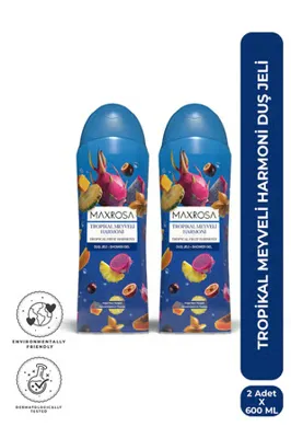 maxrosa Tropikal Meyveler Duş Jeli 600 ml x 2 Adet