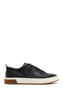 Derimod Erkek Siyah Bağcıklı Deri Sneaker